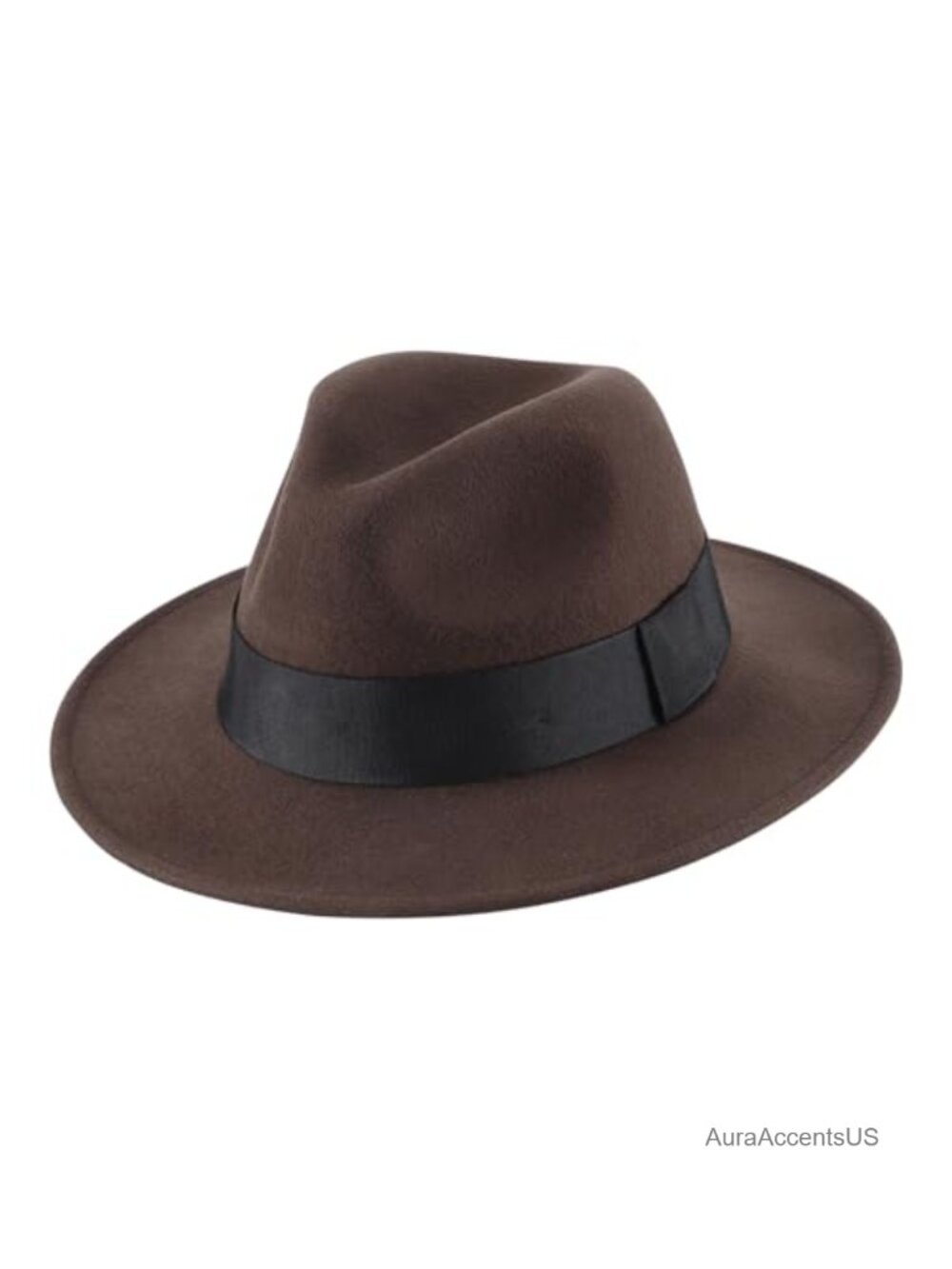 Wool Fedora Hat Wide Brim Panama with Band